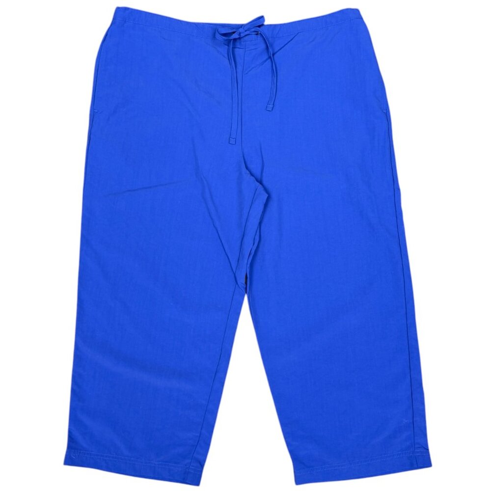 Women's L.L. BEAN Cobalt Blue Supplex Nylon Capri Pants- Size XL